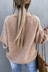 Casual Solid Split Joint Pocket Turndown Collar Tops