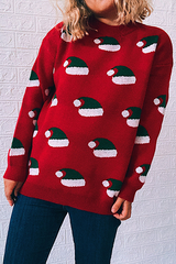 Casual Split Joint Contrast O Neck Tops Sweater