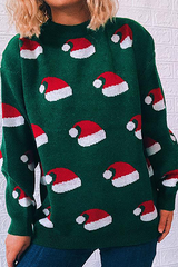 Casual Split Joint Contrast O Neck Tops Sweater