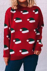 Casual Split Joint Contrast O Neck Tops Sweater