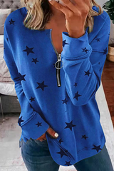 Casual The stars Split Joint Zipper Zipper Collar Tops(8 colors)