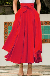 Casual Solid Loose Mid Waist Type A Solid Color Bottoms(3 Colors)