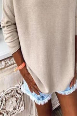 Casual Solid Color O Neck Sweaters