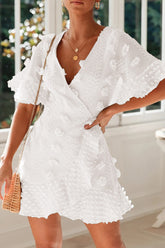 Sweet Elegant Solid Solid Color V Neck A Line Dresses