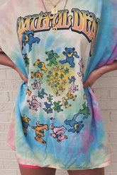 Round Neck Tie-Dyed Bear T-Shirt