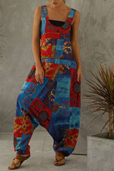 Vintage Pockets Multicolor Loose Overall