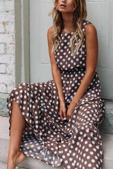 Polka Dot Round Neck Dress (5 Colors)