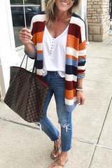 Rainbow Striped Sweater Cardigan