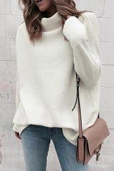 Pure White Ribbed Knitting Top