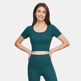 Short Sleeve Buckle Sports Top