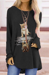 Round Neck Animal Print T-Shirt
