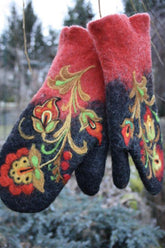 Christmas Flower Embroidery Mittens(5 Colors)