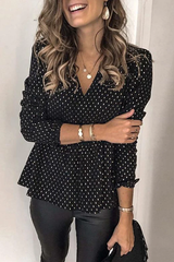 Polka Dot Chiffon Blouse Top