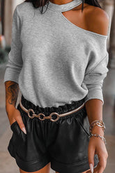 Cold Shoulder Long Sleeve Tunic Top