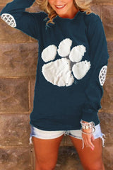 Printed Long Sleeve Solid Color Top