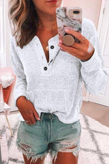 Ribbed Button Top T-Shirt