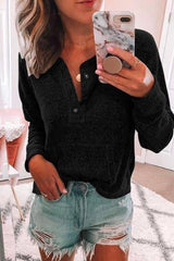 Ribbed Button Top T-Shirt