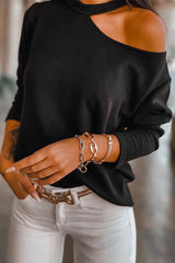 Cold Shoulder Long Sleeve Tunic Top