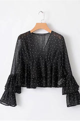 Polka Dot Chiffon Top