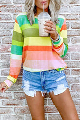 Rainbow Stripe Long Sleeve Top