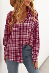 Relaxed Fit Plaid Button Shirt