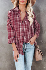 Relaxed Fit Plaid Button Shirt