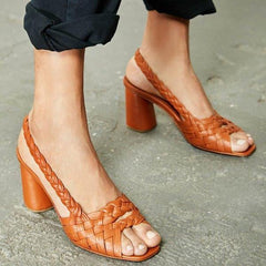 Chunky Heel Summer Pu Sandals