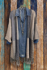 Color Block Tassel Cardigan