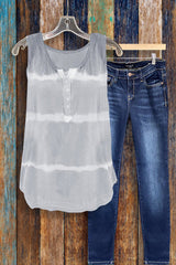 Tie-dye Printed Button Tank