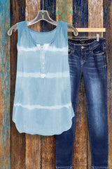 Tie-dye Printed Button Tank