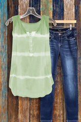 Tie-dye Printed Button Tank
