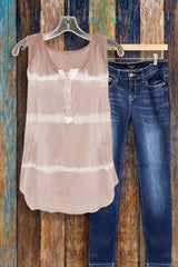 Tie-dye Printed Button Tank