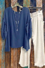 Round Neck Puff Sleeve Top