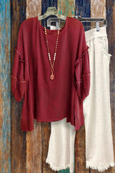 Round Neck Puff Sleeve Top