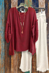 Round Neck Puff Sleeve Top