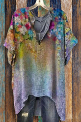 Casual Tie Dye Print Loose T-Shirt