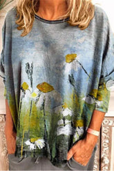 Round Neck Printed Casual T-Shirt