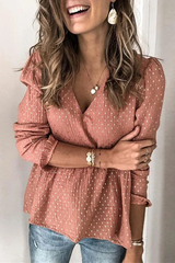 Polka Dot Chiffon Blouse Top