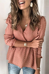 Polka Dot Chiffon Blouse Top