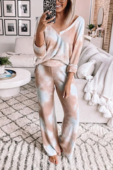 Tie Dye V Neck Set