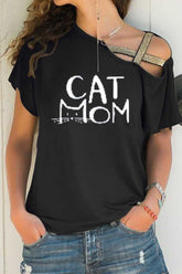 Round Neck Off Shoulder T-shirt