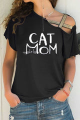 Round Neck Off Shoulder T-shirt