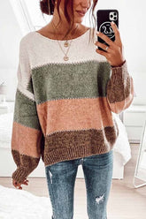 Fashion Loose Striped Knitted Sweater