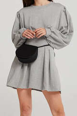 Puff Sleeves Sweater Dress