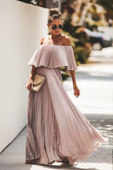 Fashion Elegant Solid Off The Shoulder Dress