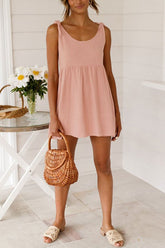 Fashion High Waist O Neck A Line Dress