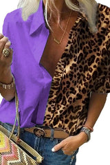 Fashion Long Sleeve Leopard Print Shirt