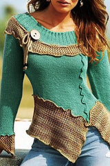 Fashion Retro Patchwork Sweater