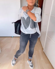 Women Heart Sweater