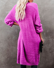 Solid color long cardigan